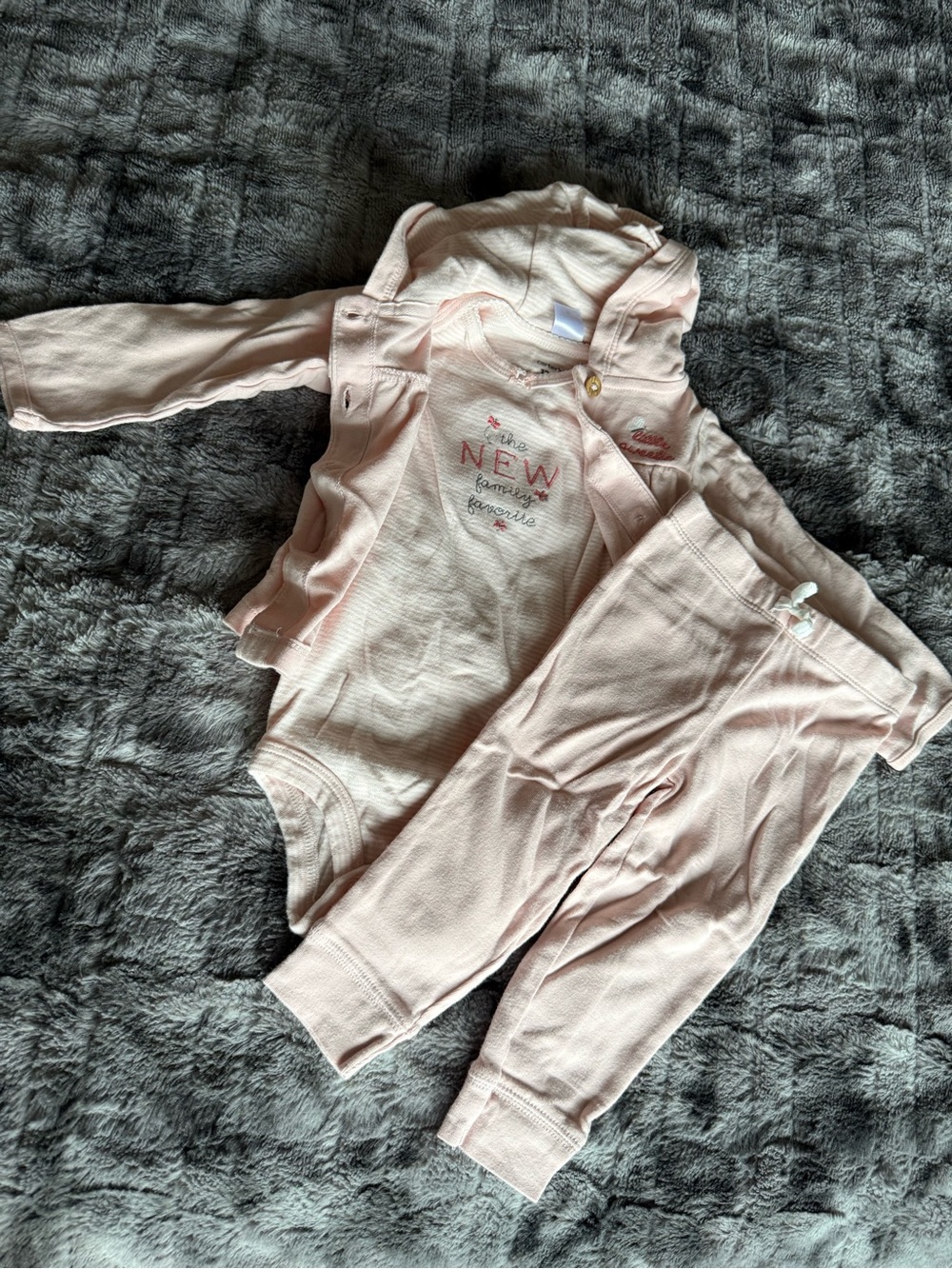 Carter’s 12M Pink Little Sweetie 3 Piece Baby Girl Outfit Set